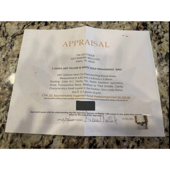 LADIES 14K GOLD ENGAGEMENT RING 14KT Solitaire. Size 9 1/2 - Picture 15 of 16